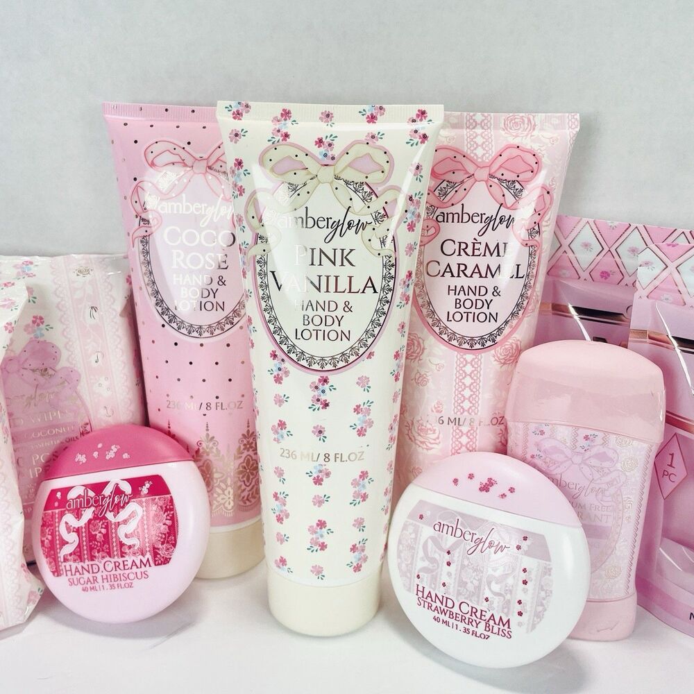 10 Piece Bundle Amber Glow Set Lotions Hand Wipes Deodorant Bath Bombs New - Picture 3 of 16